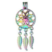 Zinc Alloy Floating Charm Pendant, plated, for 8mm beads, multi-colored, 55*23mm 