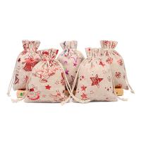 Linen Jewelry Pouches Bags, printing, portable & durable & mixed 