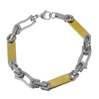 Stainless Steel Chain Bracelets, plated, for woman 8.5mm Approx 8 Inch 