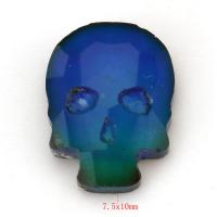 Cabujón de cristal facetado, Vidrio, Calavera, Joyería & facetas, azul, 7.5x10x3.5mm, Vendido por UD