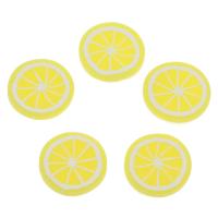 Fruta resina Cabochon, Limón, Joyería & Bricolaje, amarillo, 19x2mm, aproximado 100PCs/Bolsa, Vendido por Bolsa