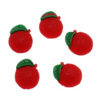 Fruta resina Cabochon, Lichí, Joyería & Bricolaje, Rojo, 20.5x23x8.5mm, aproximado 100PCs/Bolsa, Vendido por Bolsa