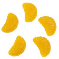 Obst Kunstharz Cabochon, Harz, Orange, Modeschmuck & DIY, gelb, 17.5x27x7.5mm, ca. 100PCs/Tasche, verkauft von Tasche