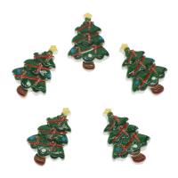 Harz Cabochon, Weihnachtsbaum, Modeschmuck & DIY, grün, 17x26x5mm, ca. 100PCs/Tasche, verkauft von Tasche