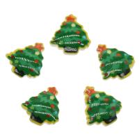 Harz Cabochon, Weihnachtsbaum, Modeschmuck & DIY, grün, 20x23x4.5mm, ca. 100PCs/Tasche, verkauft von Tasche