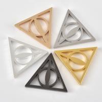 Brass Jewelry Finding, Triangle, plated, hollow, Random Color, 18mm 