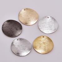 Brass Jewelry Pendants, Flat Round, plated, brushed, Random Color, 20mm Approx 1mm 