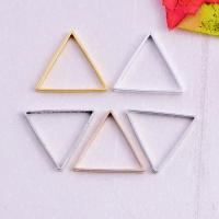 Brass Jewelry Finding, Triangle, plated, hollow, Random Color, 15mm 