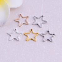 Brass Jewelry Finding, Star, plated, hollow, Random Color, 7.3mm 