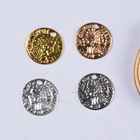 Brass Jewelry Pendants, Flat Round, plated, Random Color, 12mm Approx 1mm 