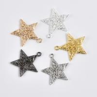 Brass Star Pendants, laiton, étoile, Placage, creux, Couleur aléatoire Environ 1mm Vendu par sac