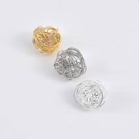 Brass Earring Drop Component, with Cubic Zirconia, plated, DIY & hollow, Random Color, 12mm 