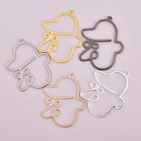 Hollow Brass Pendants, Face, plated, Random Color Approx 1mm 