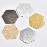 Brass Jewelry Pendants, Hexagon, plated, Random Color Approx 1.7mm 