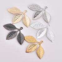 Brass Leaf Pendants, plated, Random Color Approx 1mm 