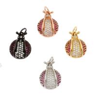 Animal Brass Pendants, Ladybug, plated, micro pave cubic zirconia Approx 3mm, Approx 