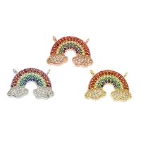 Cubic Zirconia Micro Pave Brass Connector, Rainbow, plated, micro pave cubic zirconia & 1/1 loop Approx 1.5mm, Approx 