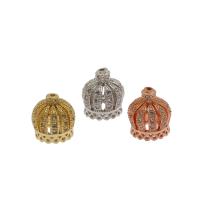 Cubic Zirconia Micro Pave Brass Beads, Crown, plated & micro pave cubic zirconia Approx 1mm, Approx 