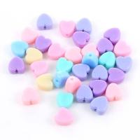 Acrylic Jewelry Beads, Heart, plated, DIY, mixed colors, 9*8mm  