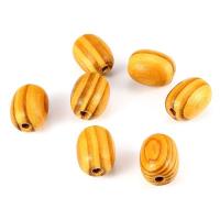 Dyed Wood Beads, plated, DIY, yellow, 25*19mm 