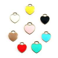 Zinc Alloy Heart Pendants, plated, DIY & enamel 11*12mm 