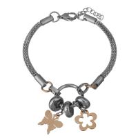 Stainless Steel Charm Bracelet, with 1Inch extender chain, plated, for woman  4.5mm Approx 8 Inch 