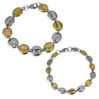 Stainless Steel Chain Bracelets, plated & for woman Approx 8.5 Inch 