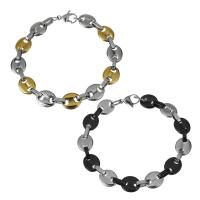 Stainless Steel Chain Bracelets, plated, for woman Approx 8 