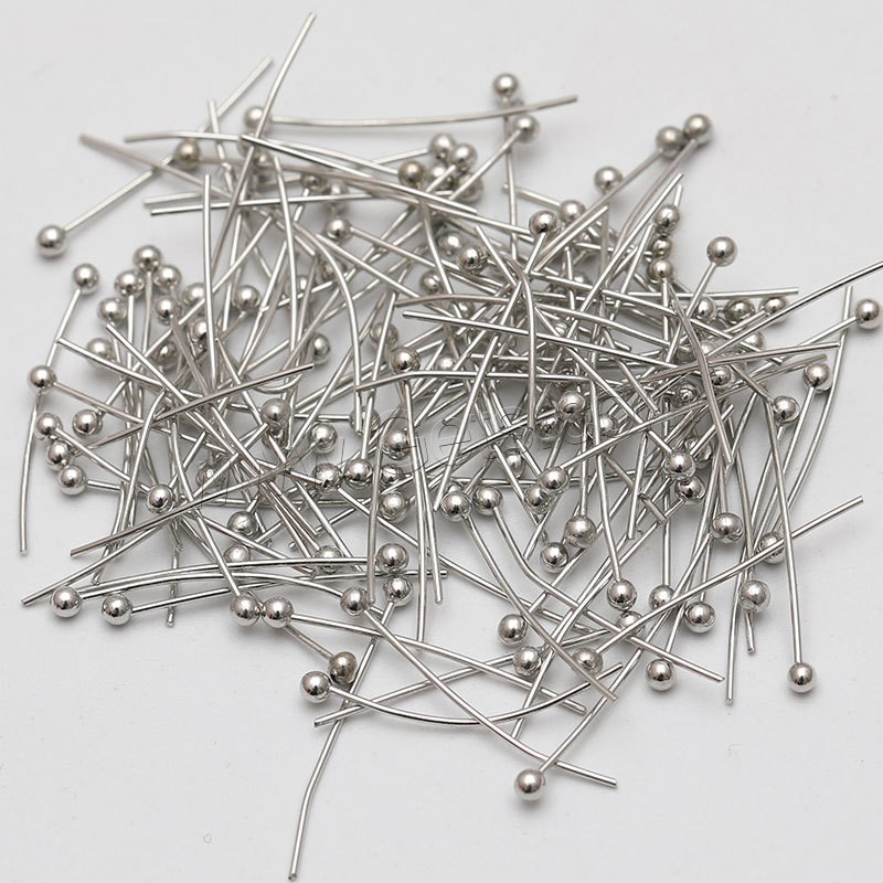 Messing Ball Head Pin, plattiert, verschiedene Größen vorhanden, keine, ca. 2000PCs/Tasche, verkauft von Tasche