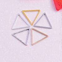 Brass Jewelry Finding, Triangle, plated, hollow, Random Color, 7mm 