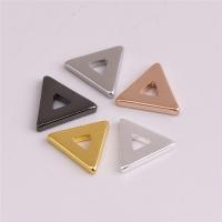 Fornituras de Metal para Joyería, Triángulo, chapado, hueco, Color aleatorio, 6.3mm, 100PCs/Bolsa, Vendido por Bolsa