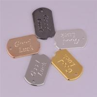 Brass Jewelry Pendants, plated, DIY & with letter pattern, Random Color Approx 1.5mm 