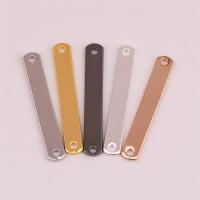Brass Connector, Rectangle, plated, 1/1 loop, Random Color Approx 1.5mm 