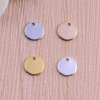 Brass Jewelry Pendants, Flat Round, plated, fashion jewelry & DIY, Random Color, 8mm Approx 1mm 