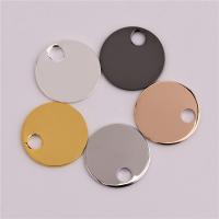 Brass Jewelry Pendants, Flat Round, plated, Random Color, 18mm Approx 4mm 
