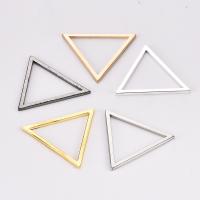 Brass Jewelry Finding, Triangle, plated, hollow, Random Color, 13mm 