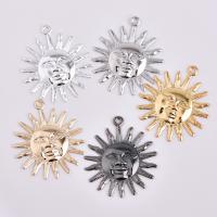 Brass Jewelry Pendants, Sun, plated, Random Color Approx 1mm 