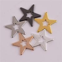 Brass Star Pendants, plated, hollow, Random Color, 15.5mm Approx 1.2mm 