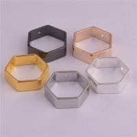 Brass Jewelry Pendants, Hexagon, plated, fashion jewelry & DIY, Random Color Approx 1.5mm 