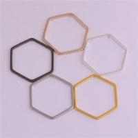 Brass Jewelry Finding, Hexagon, plated, hollow, Random Color, 20mm 