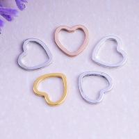 Brass Jewelry Finding, Heart, plated, hollow, Random Color, 7mm 