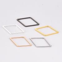 Brass Jewelry Finding, Rhombus, plated, hollow, Random Color 