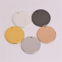 Brass Jewelry Pendants, Flat Round, plated, Random Color, 17mm Approx 1.2mm 