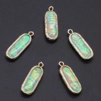 Artificial Opal Pendant, with Brass, gold color plated Approx 1.7mm 