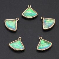 Artificial Opal Pendant, with Brass, gold color plated, fashion jewelry & DIY Approx 1.5mm 