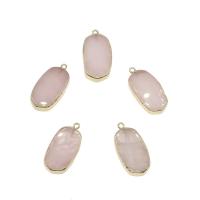 Rose Quartz Pendant, with Brass, gold color plated, fashion jewelry & DIY Approx 1.8mm 
