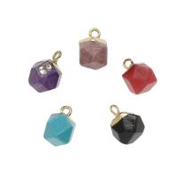 Gemstone Brass Pendants, with Brass, gold color plated Approx 1.7mm 