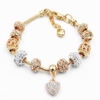 European Match Cristal Bracelets, alliage de zinc, Placage, bijoux de mode & styles différents pour le choix & pour femme & avec strass, 190mm, Vendu par brin