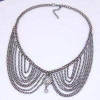 Collar , aleación de zinc, chapado, para mujer & con diamantes de imitación, más colores para la opción, 400x120x46mm, Vendido por Sarta