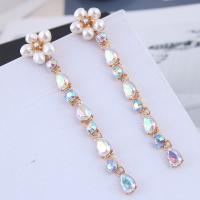 Resin Zinc Alloy Earring, with Resin & Plastic Pearl, plated, for woman 